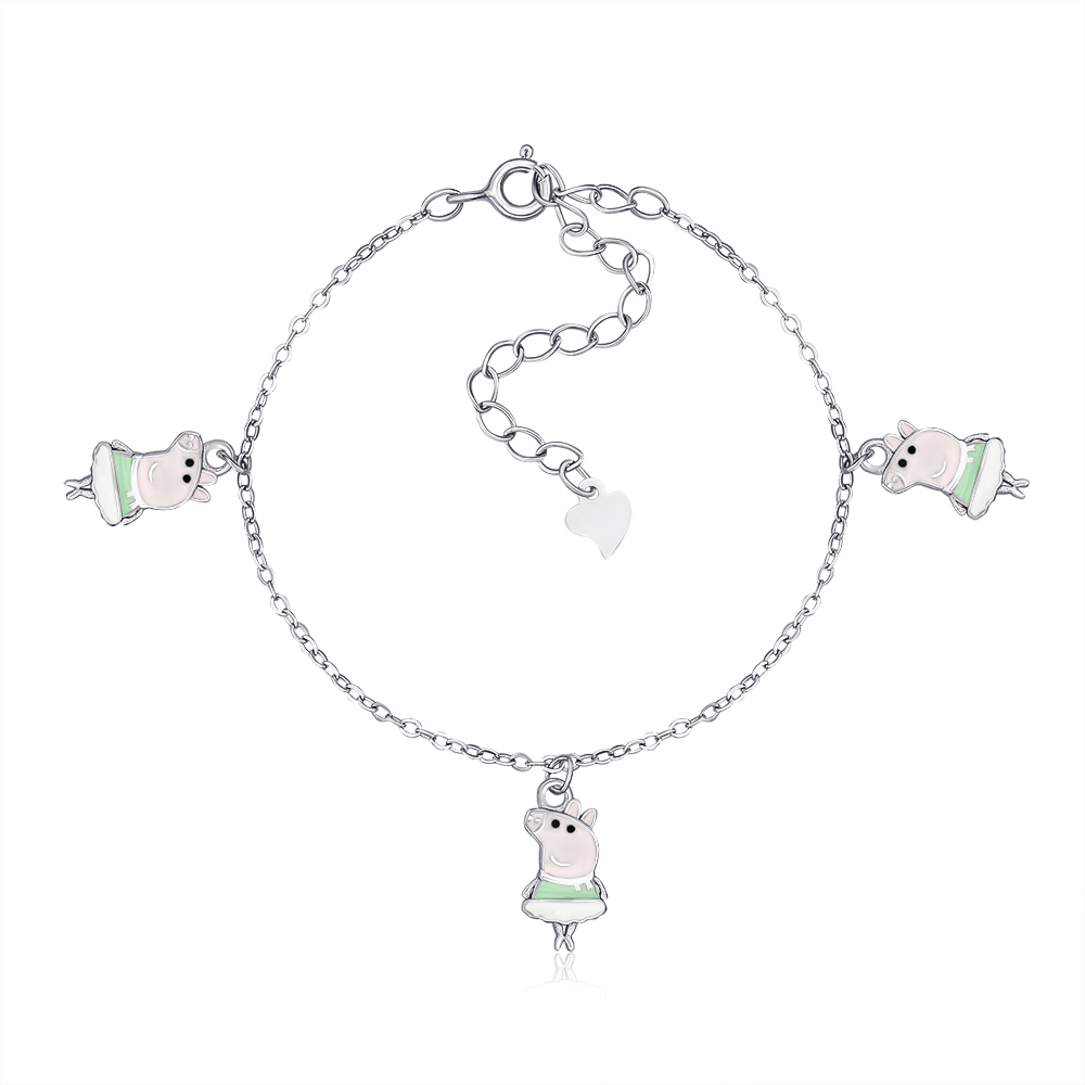 Серебряный браслет с подвесками. Артикул H2791-B/12/3604