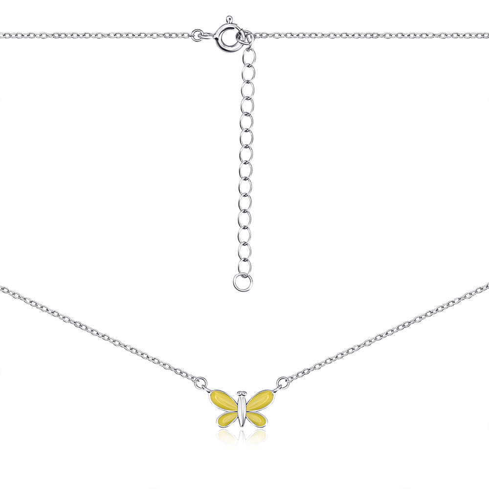 Серебряное колье с эмалью. Артикул S3654-K/12/898