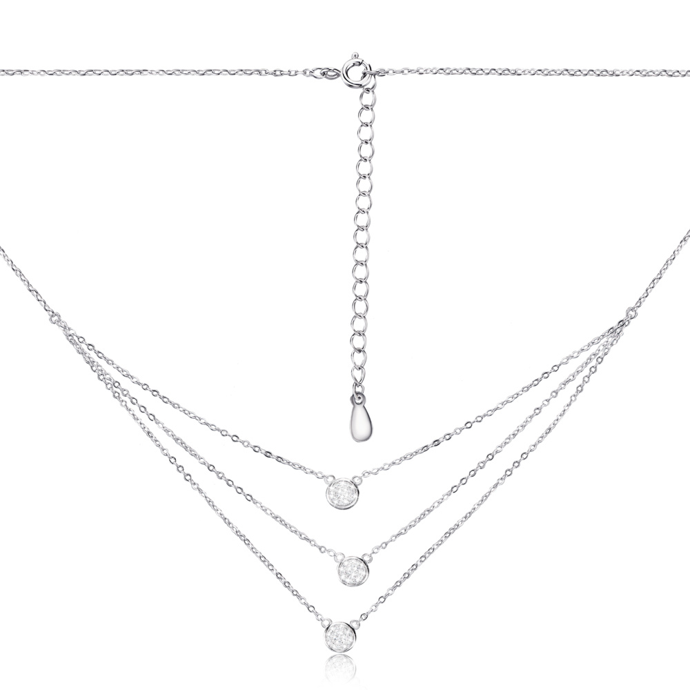 Серебряное колье с фианитами. Артикул 2D12190-L/12/1