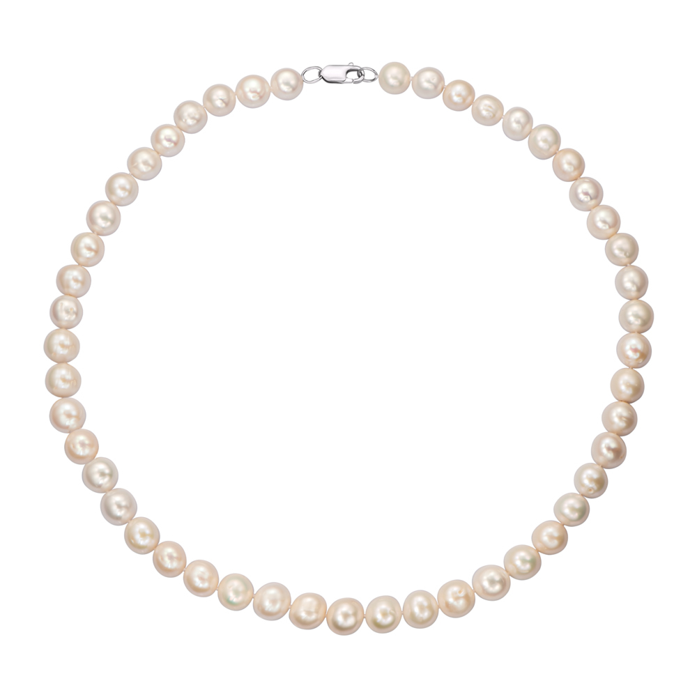 Серебряное колье с жемчугом. Артикул L15.6