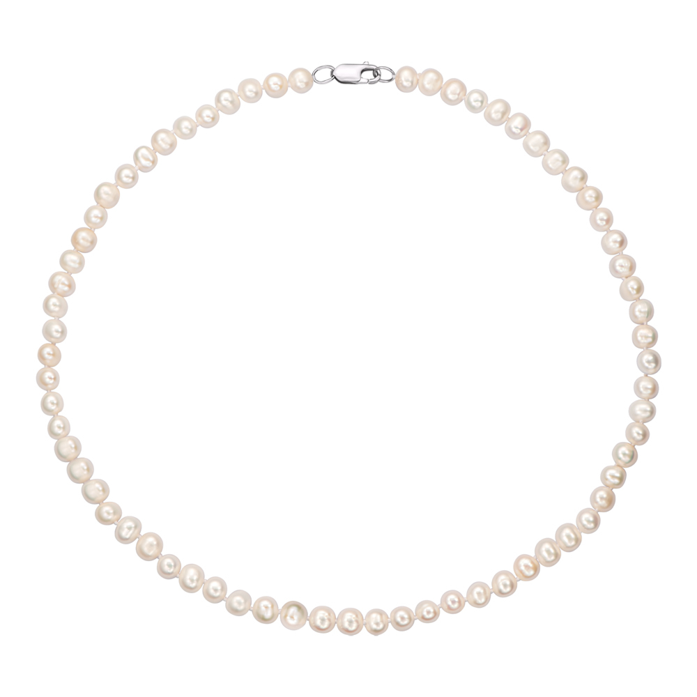 Серебряное колье с жемчугом. Артикул PS0522 к б