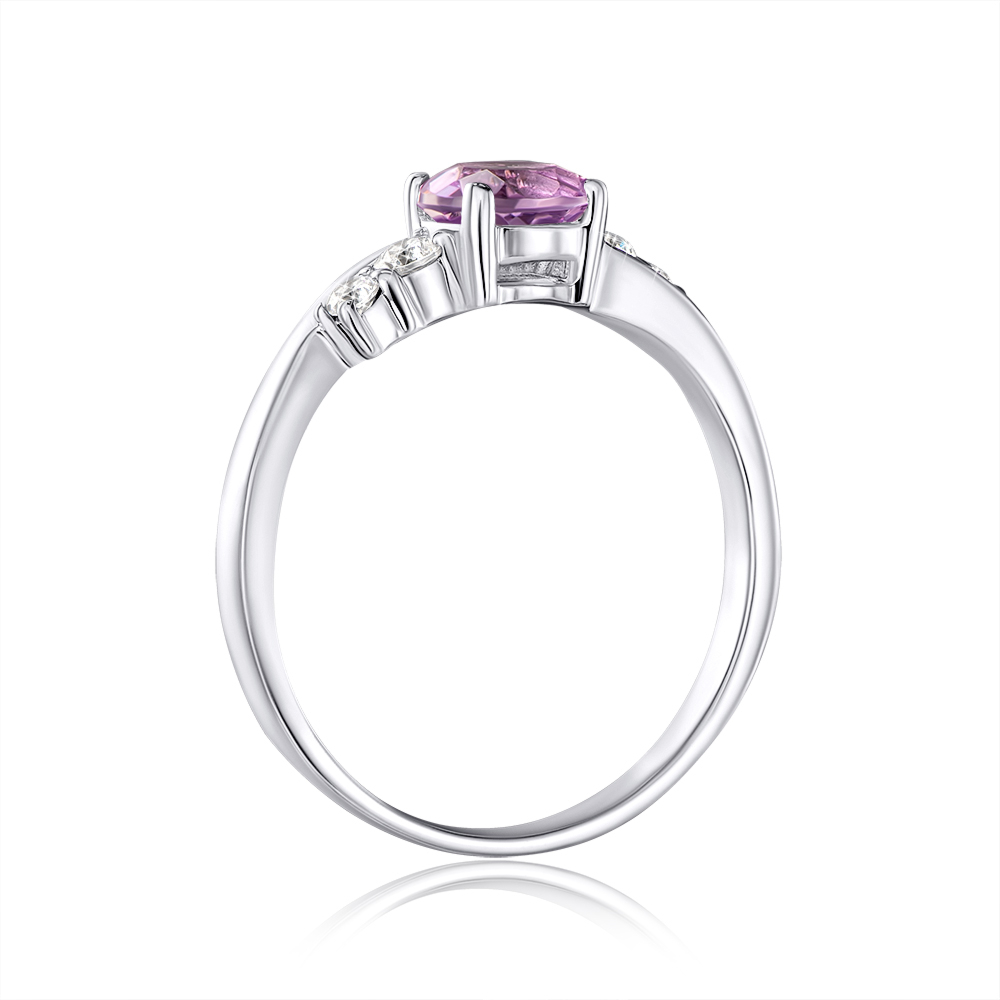 Серебряное кольцо с аметистом. Артикул OR565-R/12/5518