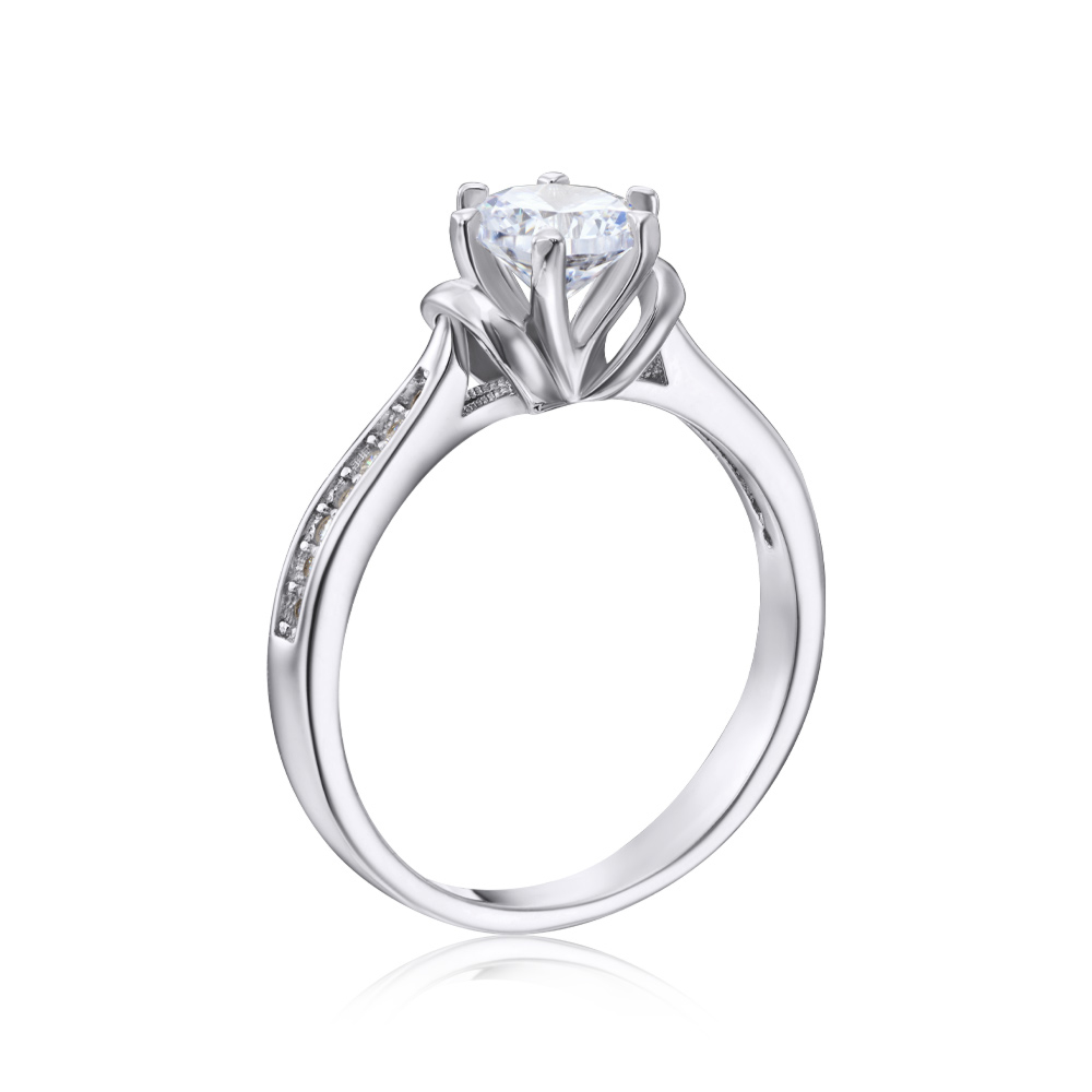 Серебряное кольцо с фианитами. Артикул 1RI59161-R/12/1
