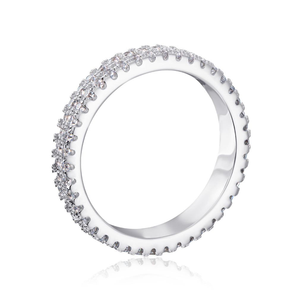 Серебряное кольцо с фианитами. Артикул R4739-R/12/1