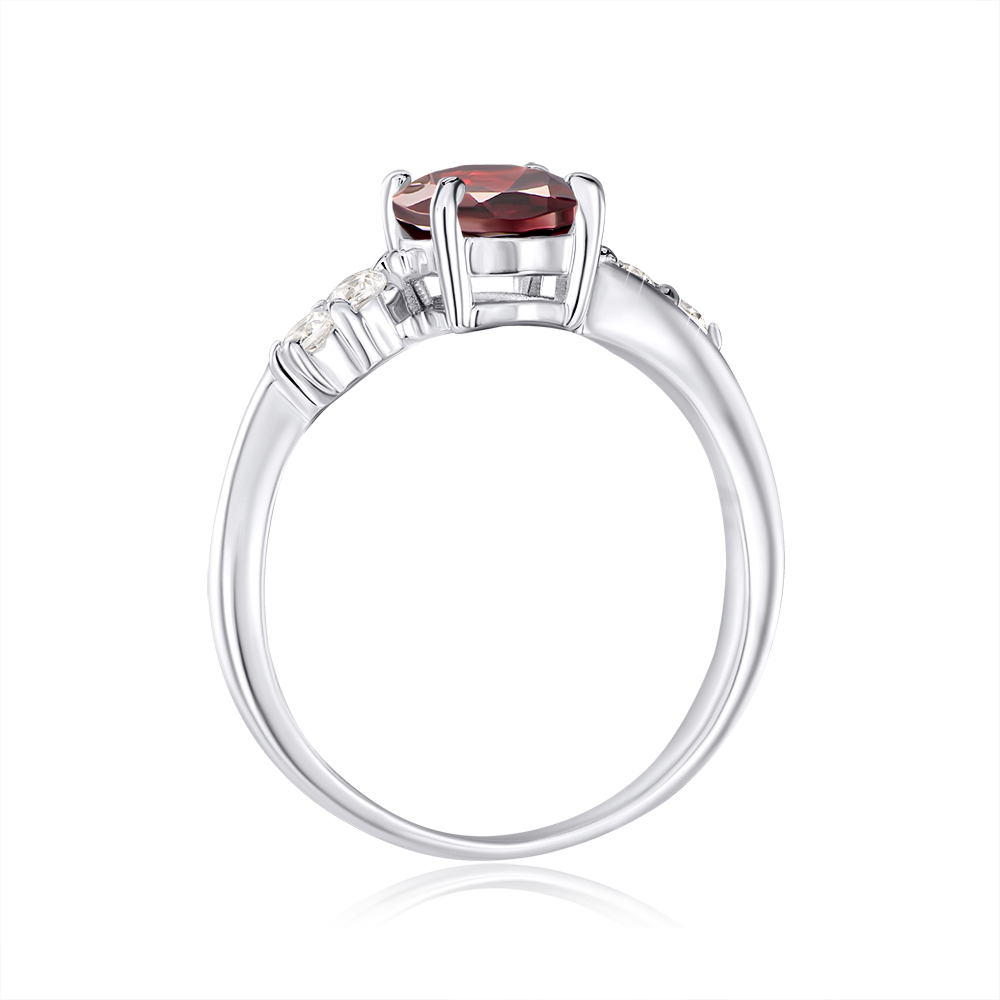 Серебряное кольцо с гранатом. Артикул OR567-R/12/5050