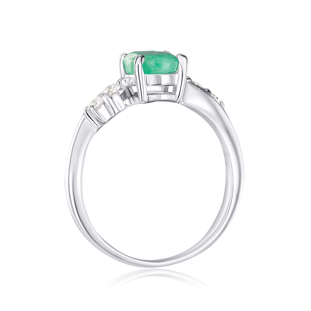 Серебряное кольцо с изумрудом. Артикул OR567-R/12/8433