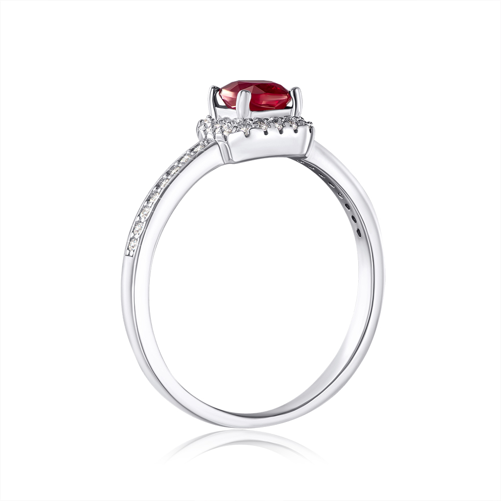 Серебряное кольцо с рубином. Артикул NA715-R/12/8895