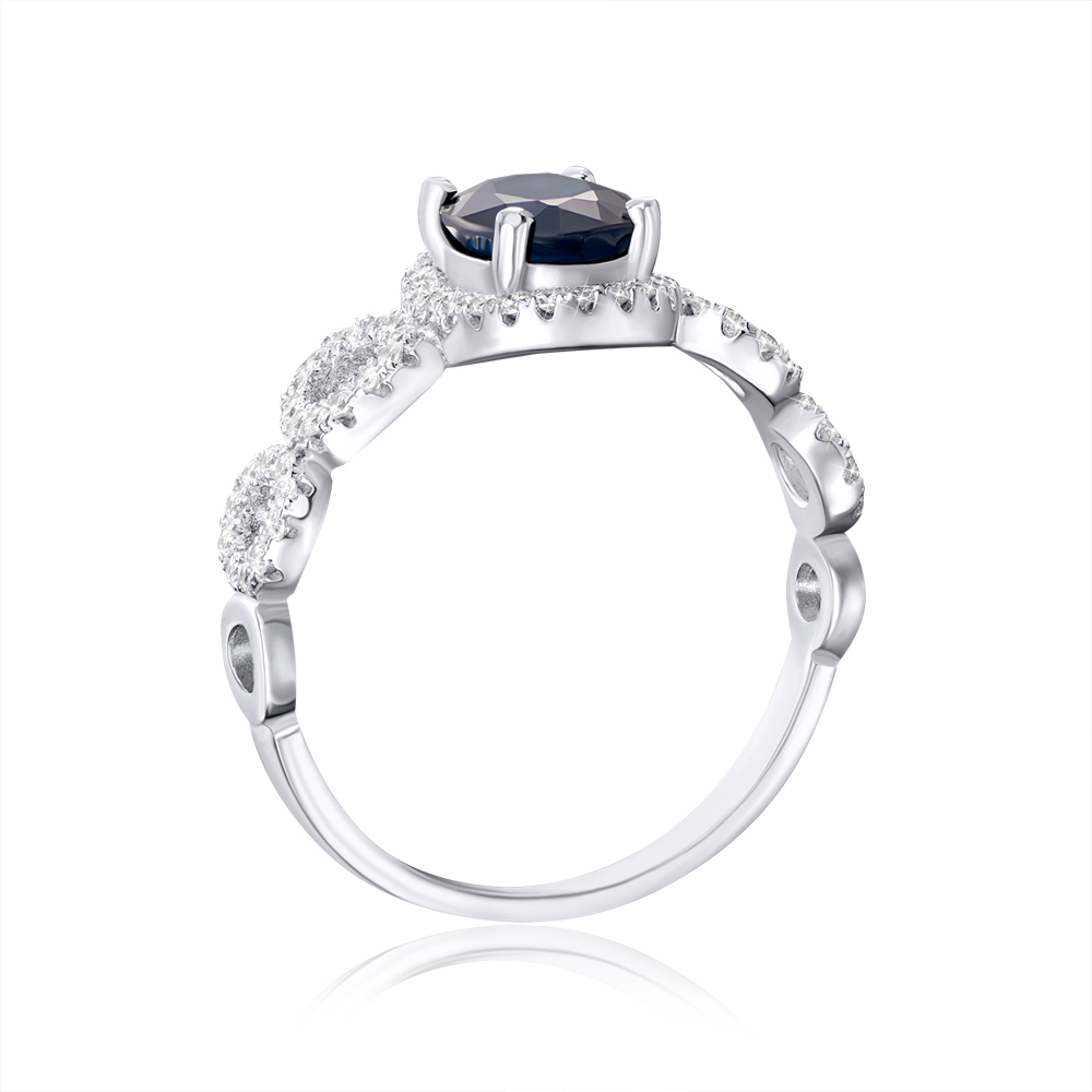 Серебряное кольцо с сапфиром. Артикул NA397-R/12/8387