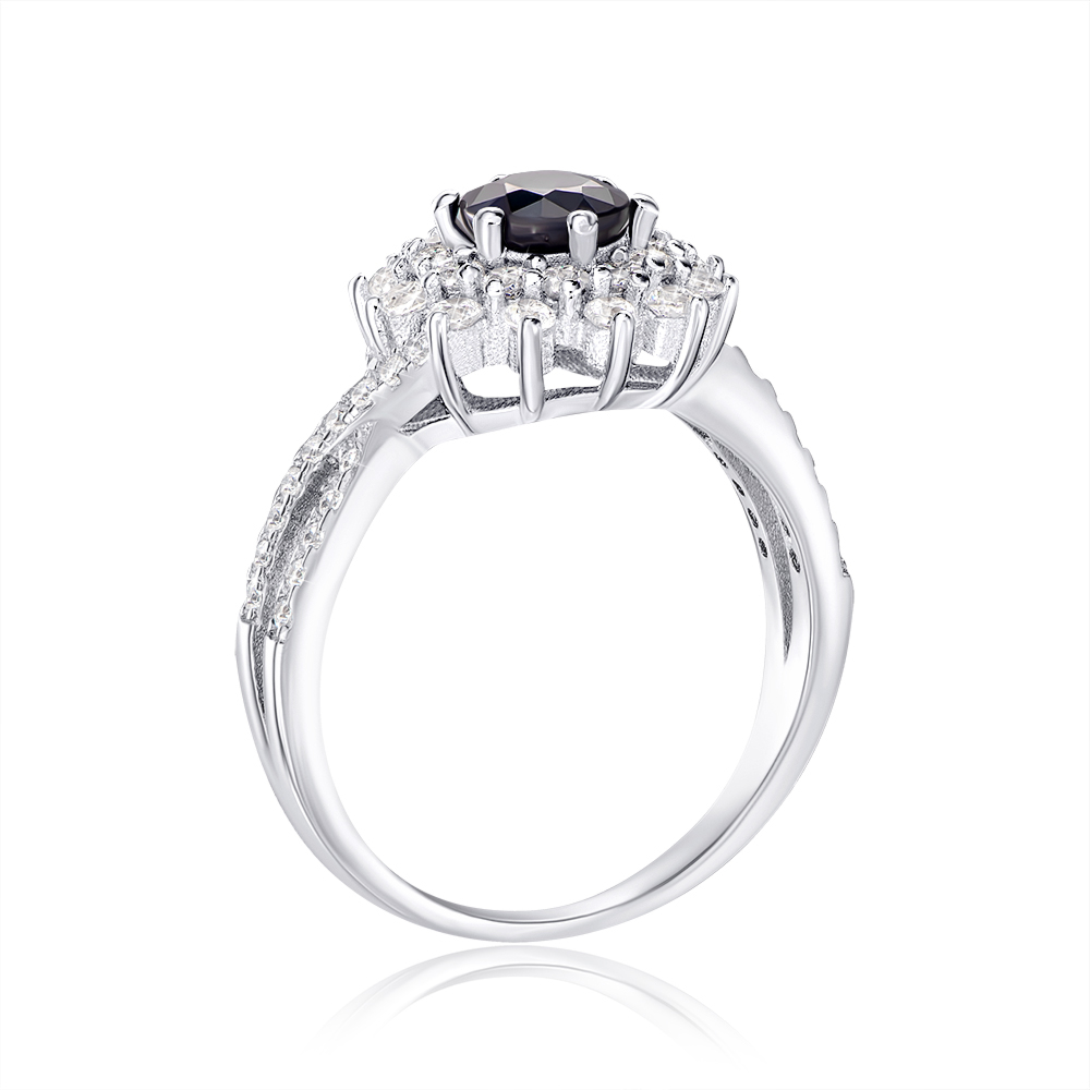 Серебряное кольцо с сапфиром. Артикул NA687-R/12/8380