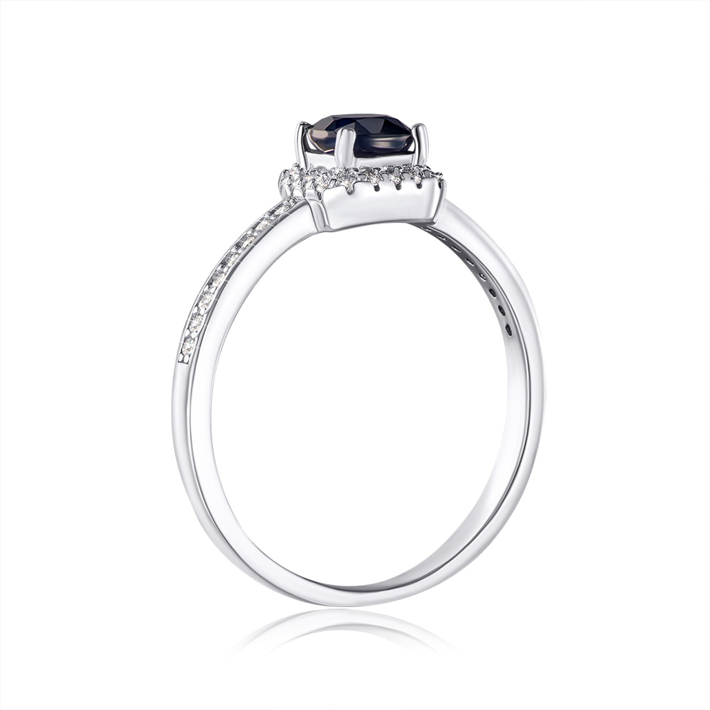Серебряное кольцо с сапфиром. Артикул NA715-R/12/8825