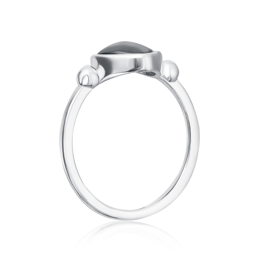 Серебряное кольцо «Сердце» с керамикой. Артикул SR2897-B-R/12