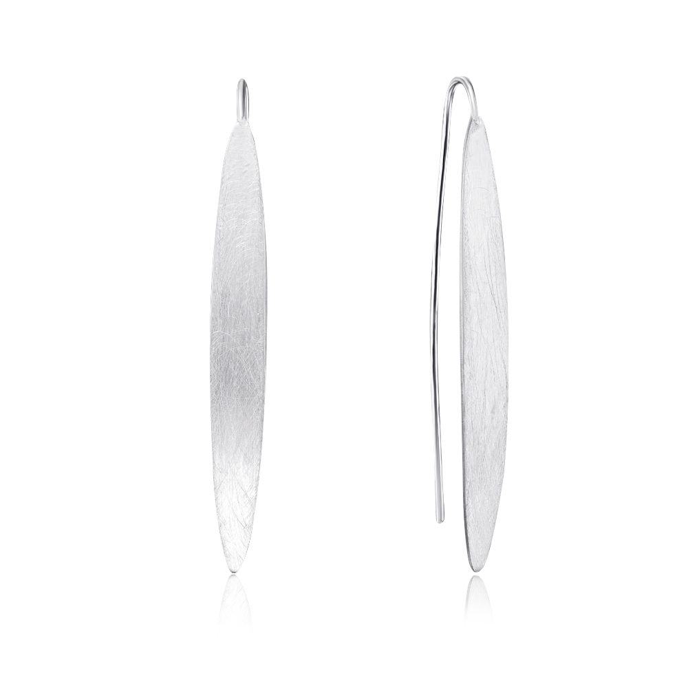 Срібні сережки-протяжки без вставки. Артикул S-OR-07-061B/G/R-E/12