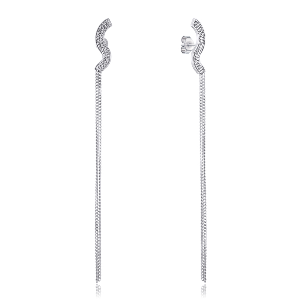 Срібні сережки-пусети без вставки. Артикул OCFXD000112-E/12