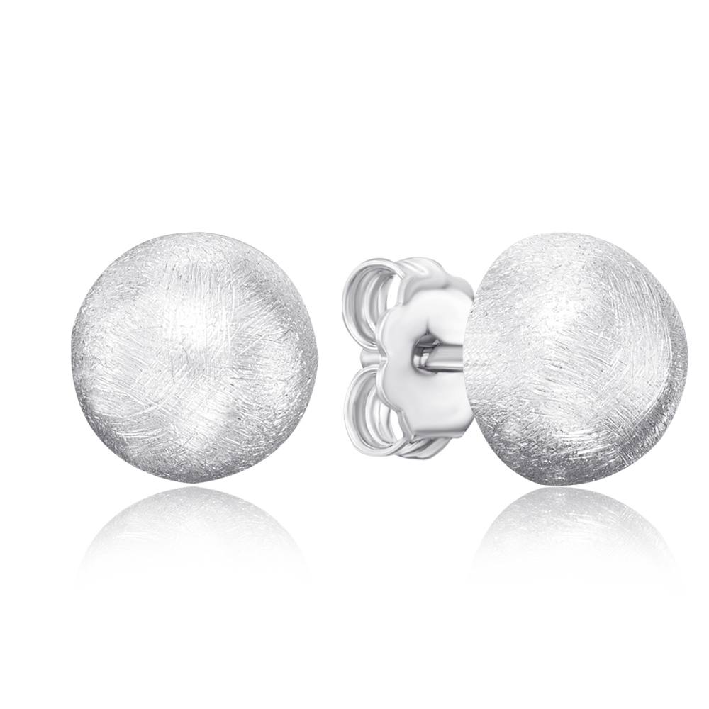 Серебряные серьги-пуссеты без вставки. Артикул S-OR-03-030D/G/R-E/12