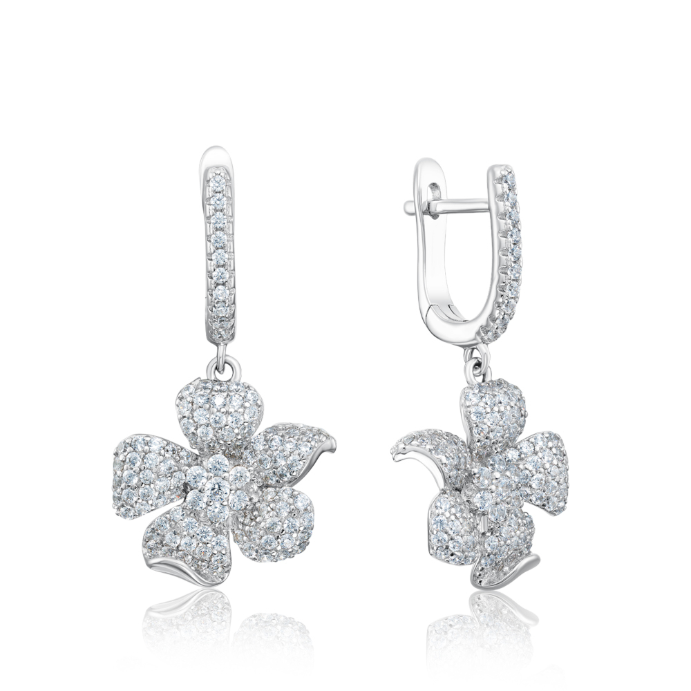 Серебряные серьги с фианитами. Артикул ME14482A-E/12/1