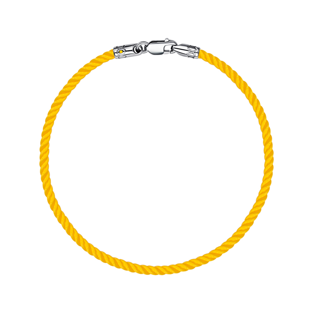 Шелковый серебряный браслет SGrit2mm Yellow BR