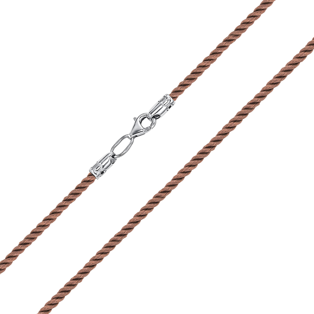 Ювелірний срібний шнурок коричневий SGrit2mm Brown ROD