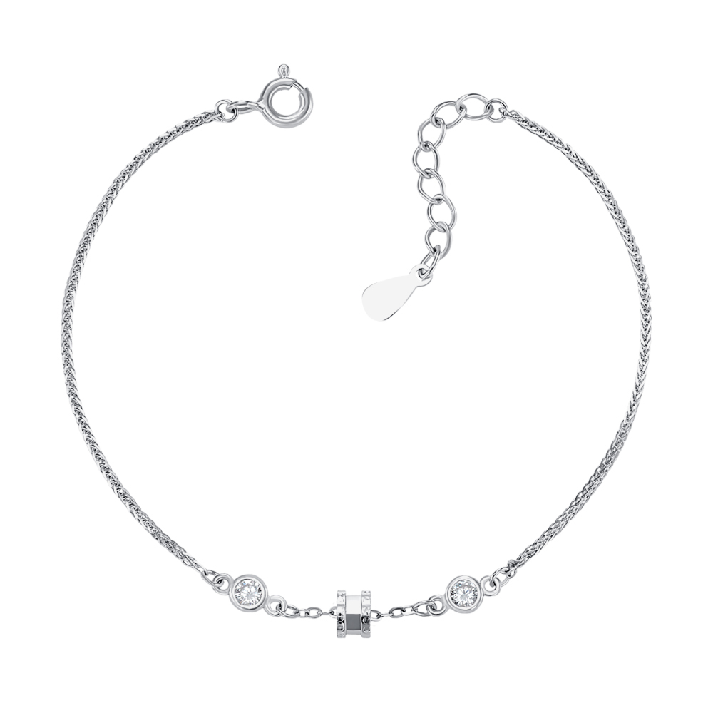 Серебряный браслет с фианитами. Артикул SL00054-B/12/1