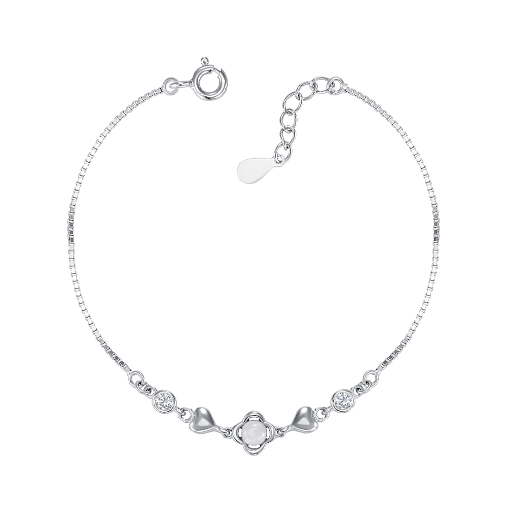 Серебряный браслет с фианитами. Артикул SL00095-B/12/4748