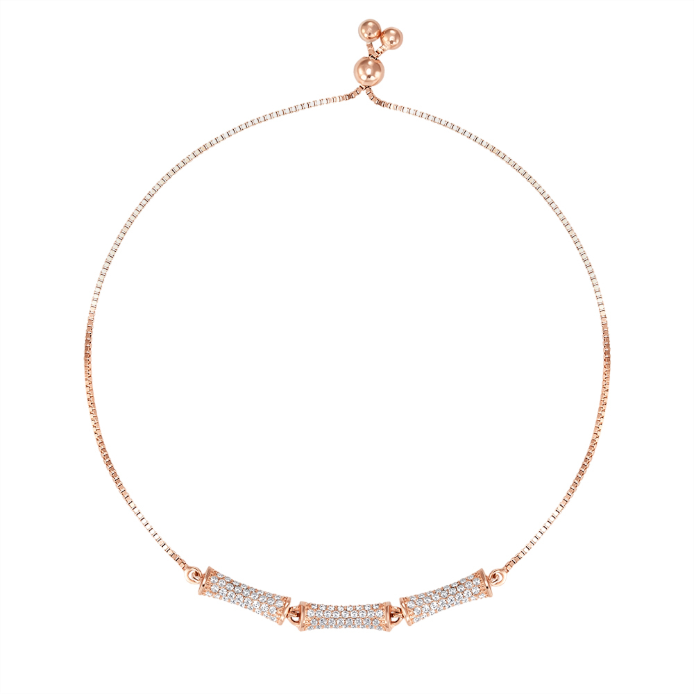 Серебряный позолоченный браслет с фианитами. Артикул SL00593-B/17/1