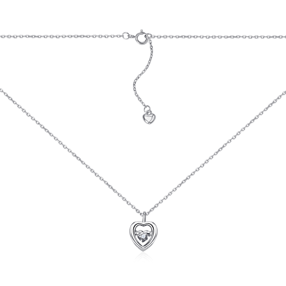 Срібне кольє з фіанітом SN00628-K/12/1