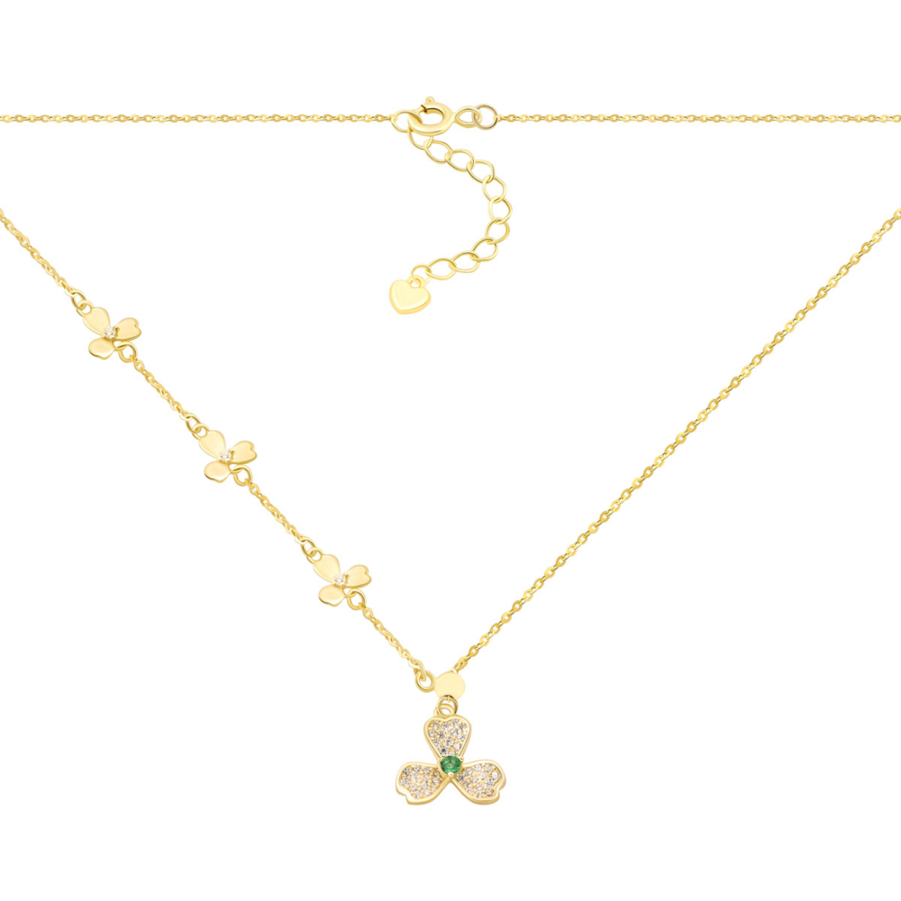 Серебряное колье с позолотой и фианитами. Артикул UG5SN01821-GD