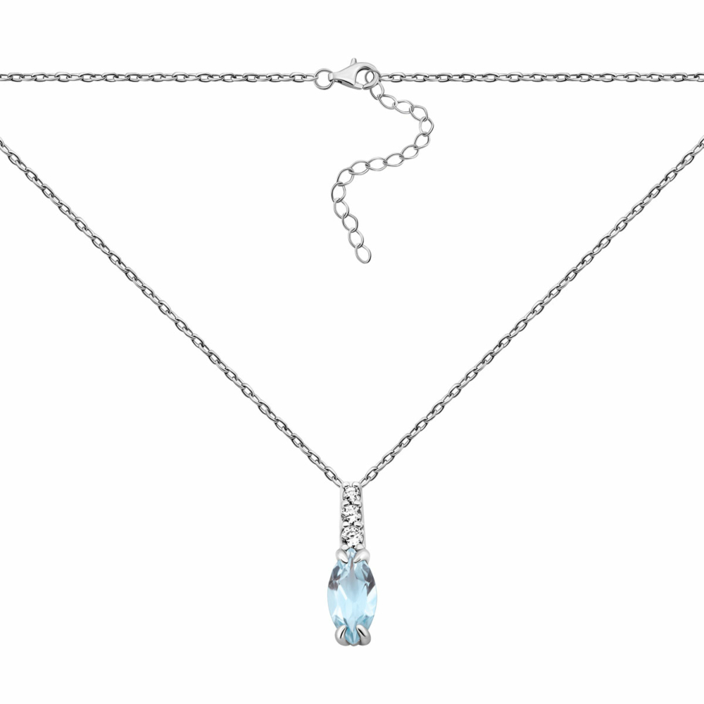 Серебряное колье с топазом и фианитами. Артикул UG5SN38507 топ