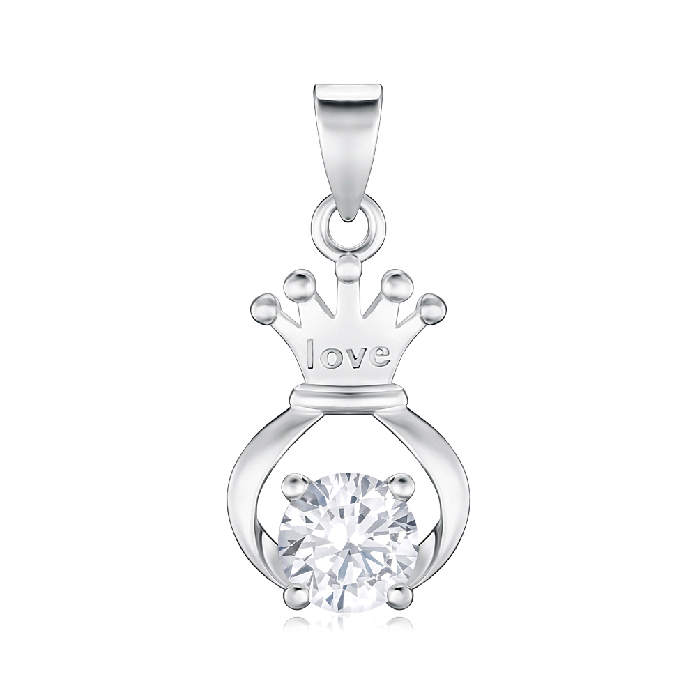 Серебряная подвеска с фианитом SP00117-P/12/1