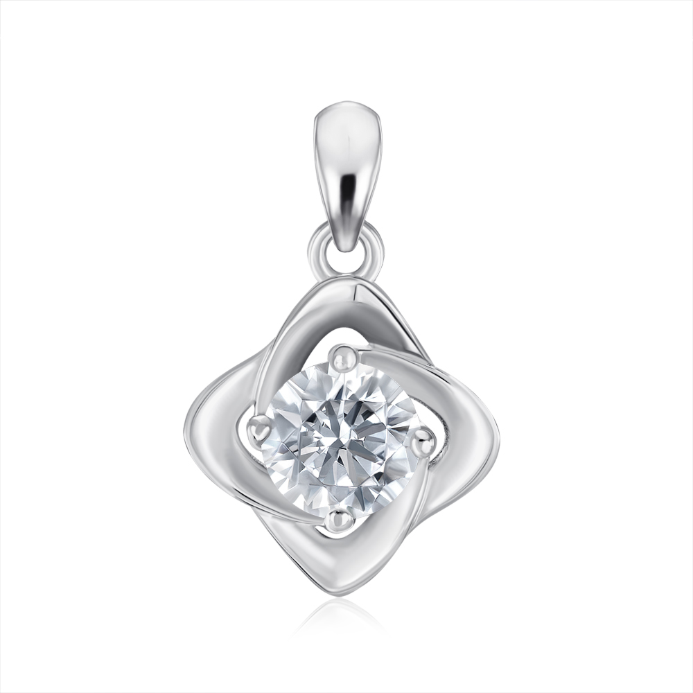 Серебряная подвеска с фианитом. Артикул SP00441-P/12/1