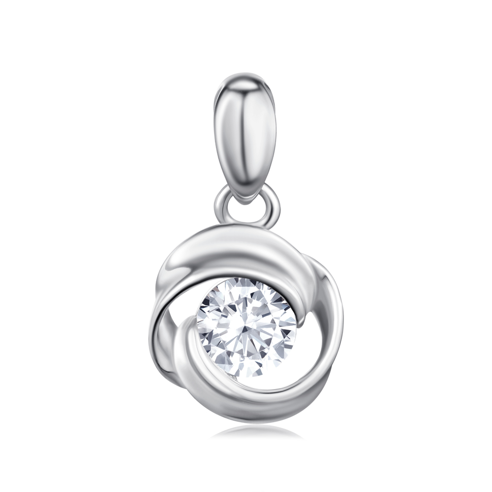 Серебряная подвеска с фианитом. Артикул SP00446-P/12/1