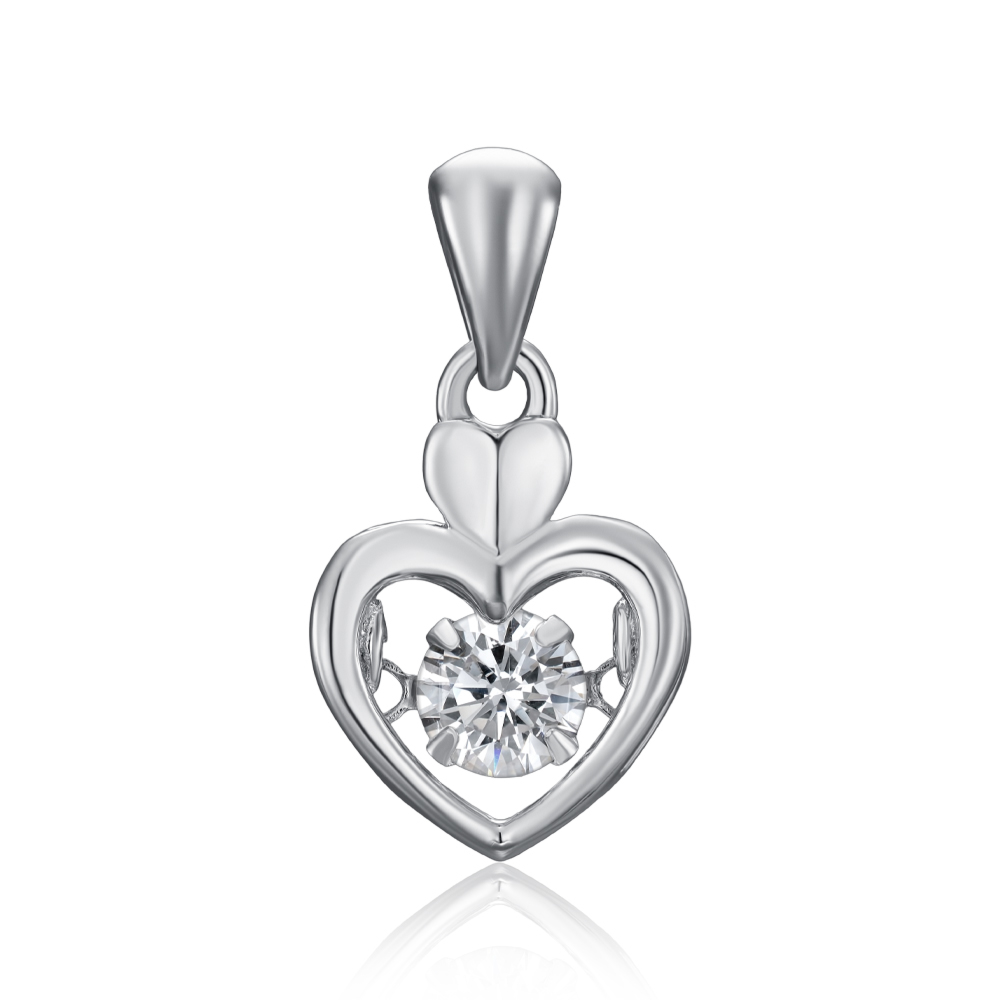 Серебряная подвеска с фианитом. Артикул SP00461-P/12/1