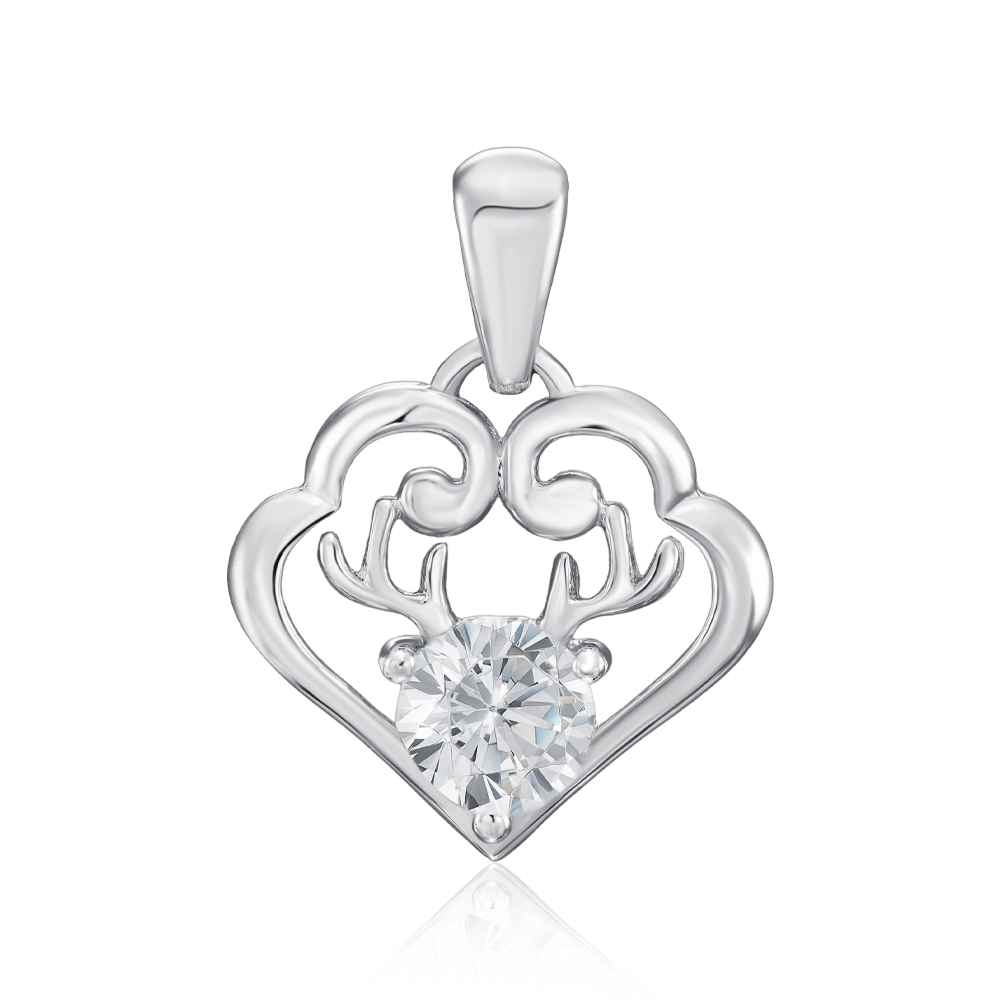 Серебряная подвеска с фианитом. Артикул SP00475-P/12/1