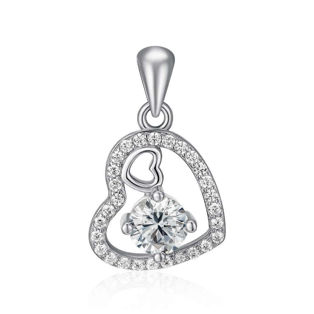 Серебряная подвеска с фианитами. Артикул SP00483-P/12/1