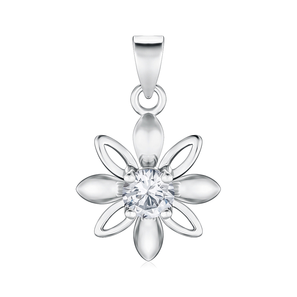 Срібна підвіска з фіанітом SP00876-P/12/1