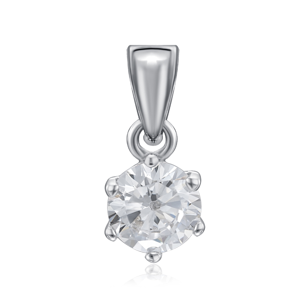 Серебряная подвеска с фианитом. Артикул SP00983-P/12/1