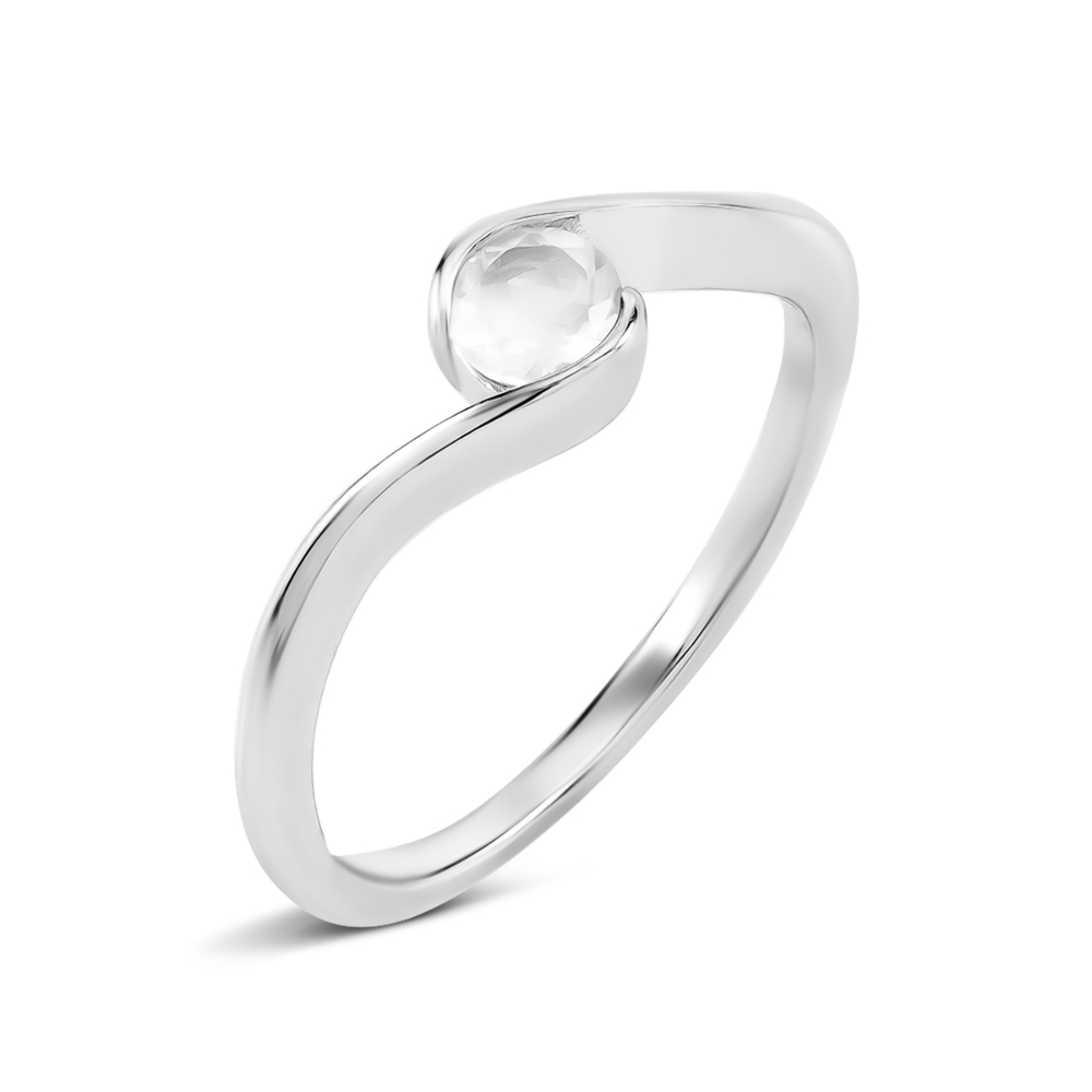 Серебряное кольцо c пудровым кристаллом. Артикул UG5SZDR92160-3