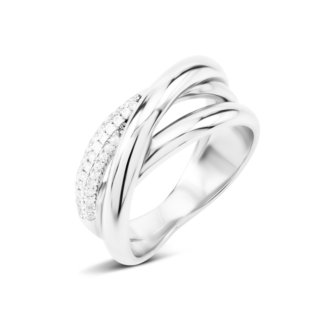 Серебряное кольцо с фианитами. Артикул UG5R38248
