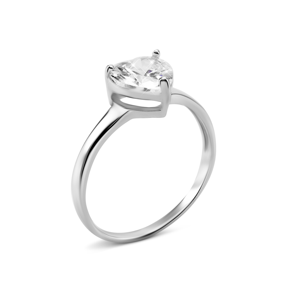 Серебряное кольцо с фианитом. Артикул UG5к1366Rh