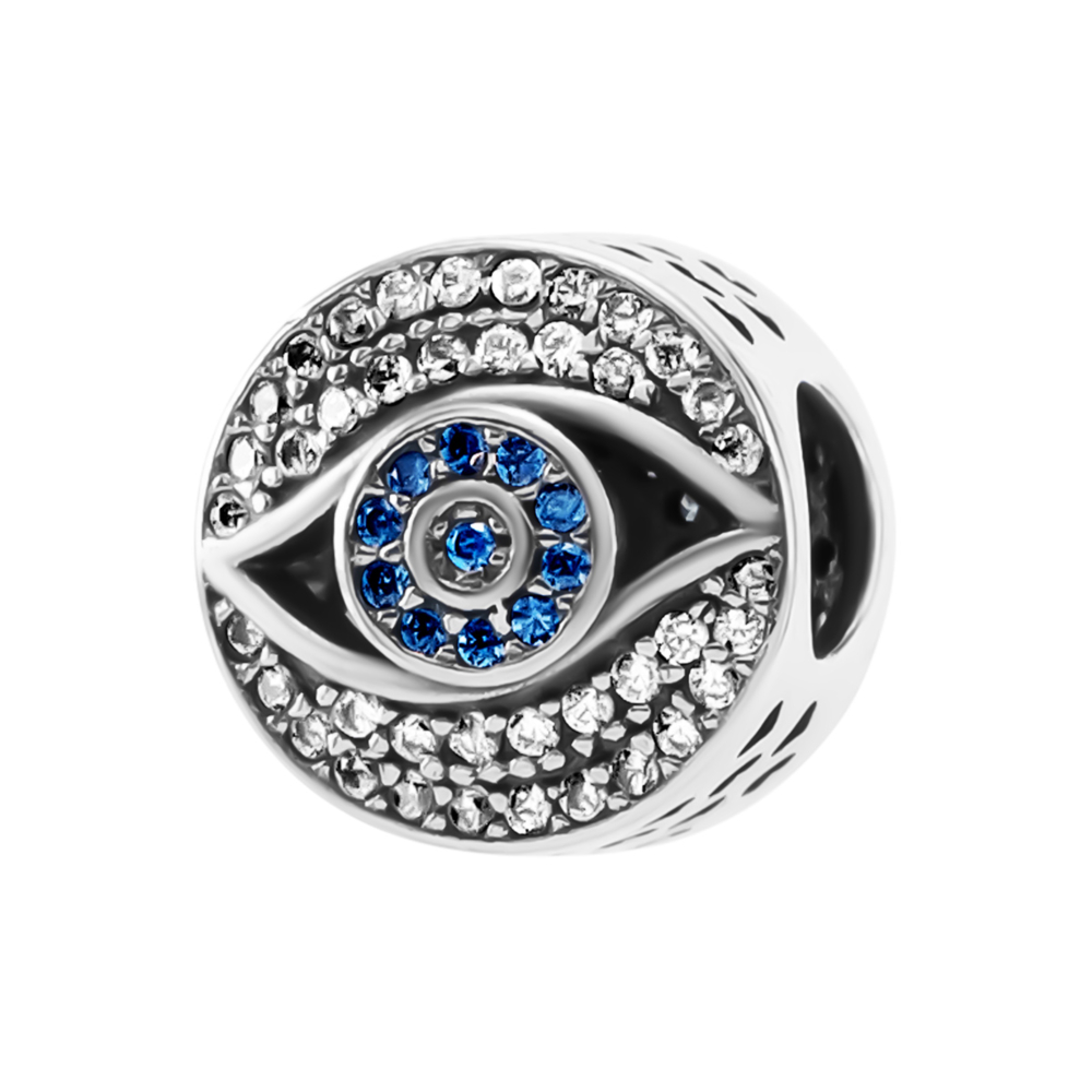 Серебряная бусина шарм с фианитами. Артикул UG5580479гб