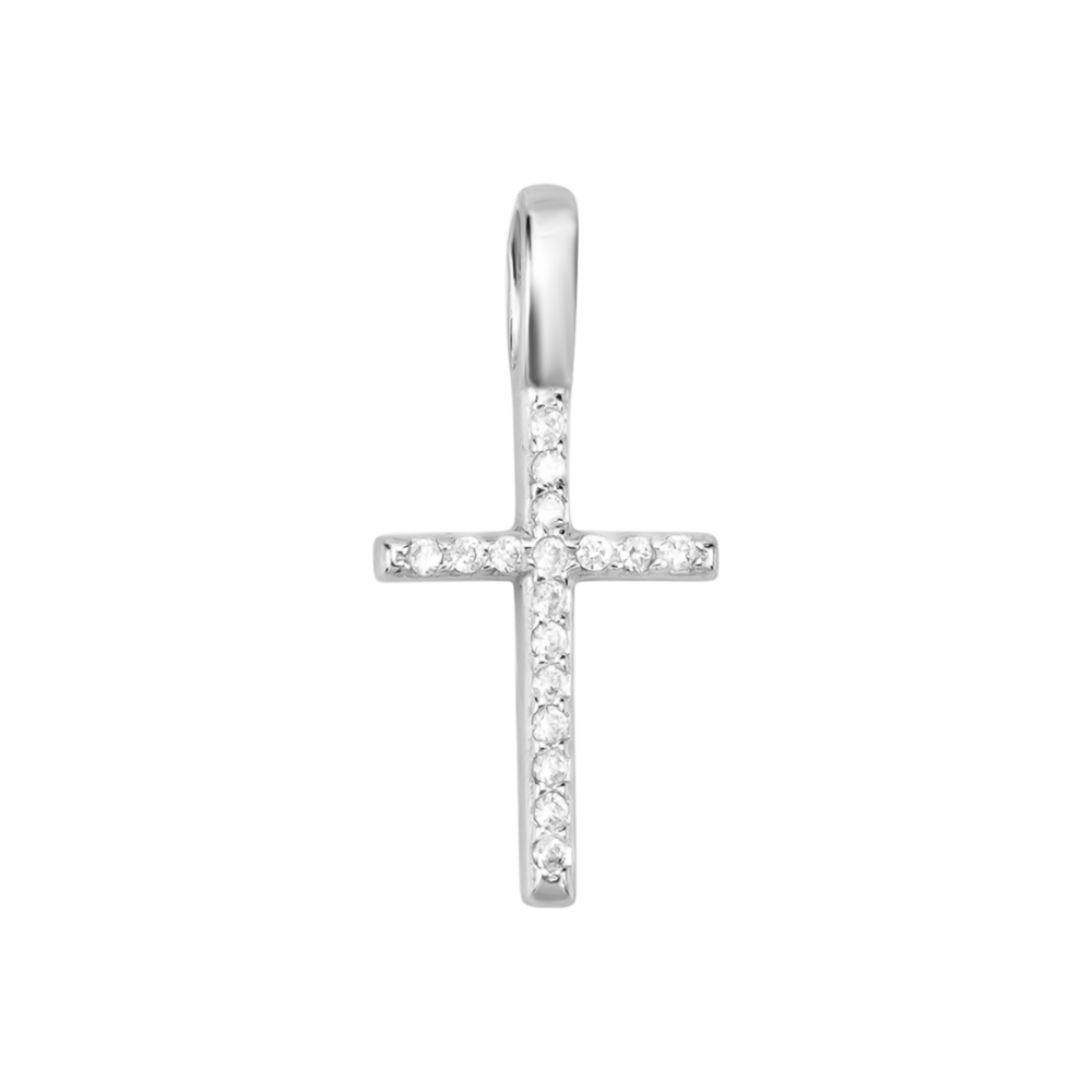 Срібна підвіска Хрестик з фіанітами. Артикул UG53015/1р-CZW