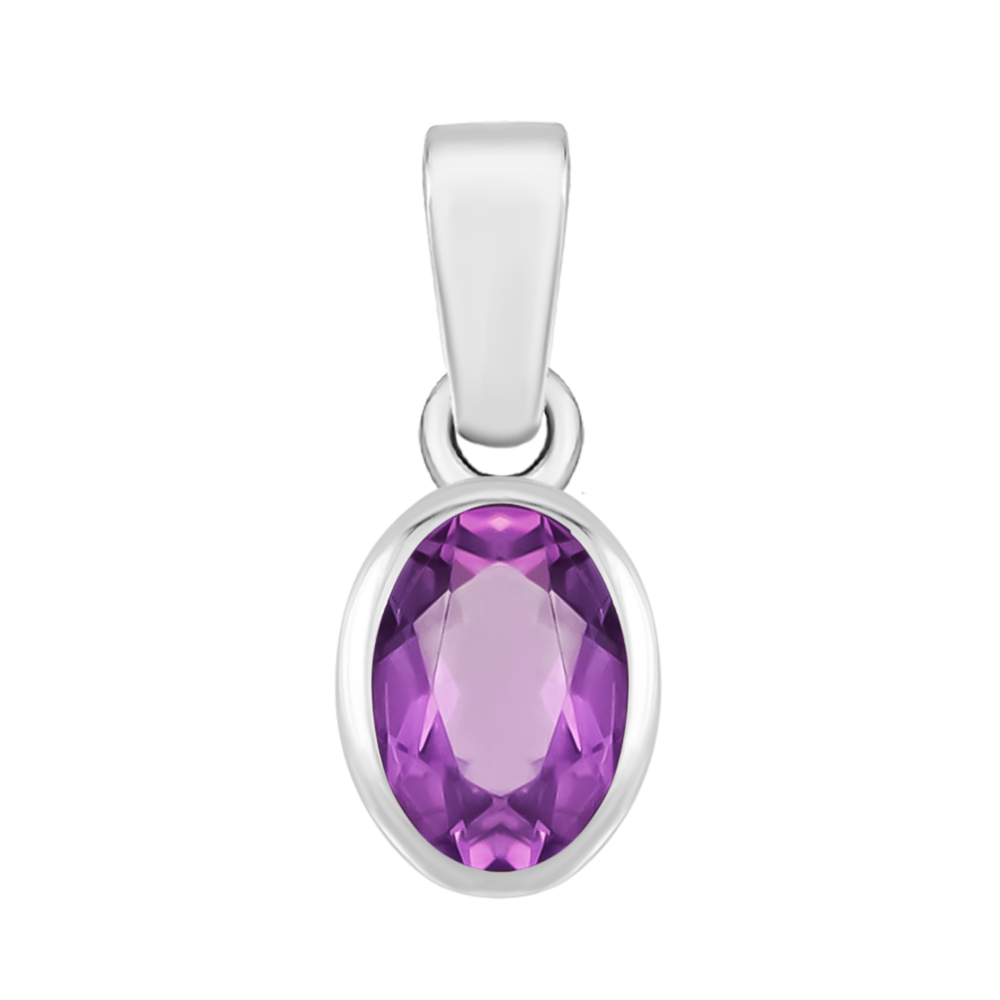 Срібна підвіска з аметистом. Артикул UG53029/1р-AMET