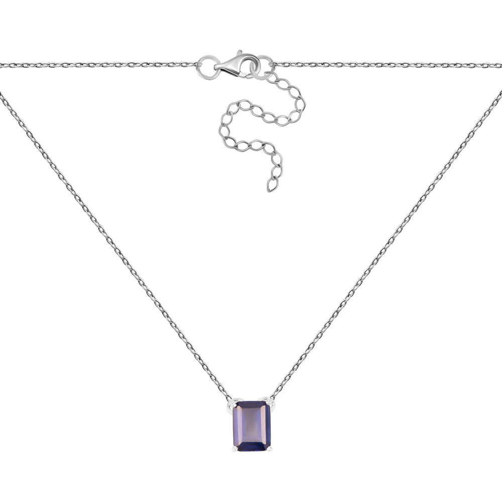 Серебряное колье с гидротермальным сапфиром. Артикул UG58181р-HSPH