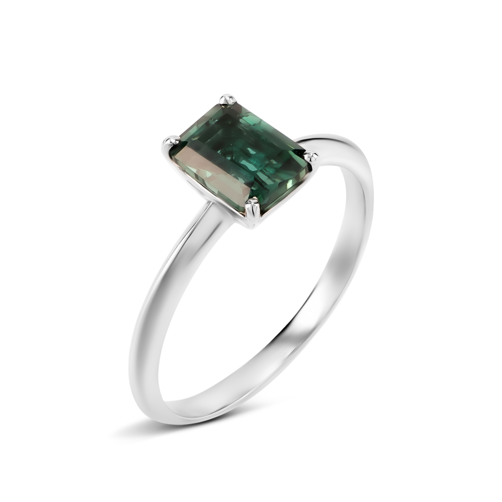 Серебряное кольцо с зеленым кварцем. Артикул UG51914/1р-QGR
