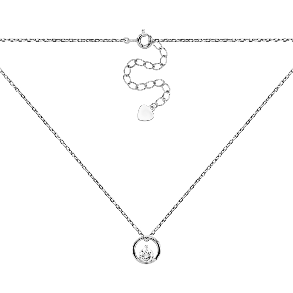 Серебряное колье с фианитом. Артикул UG5PC02667