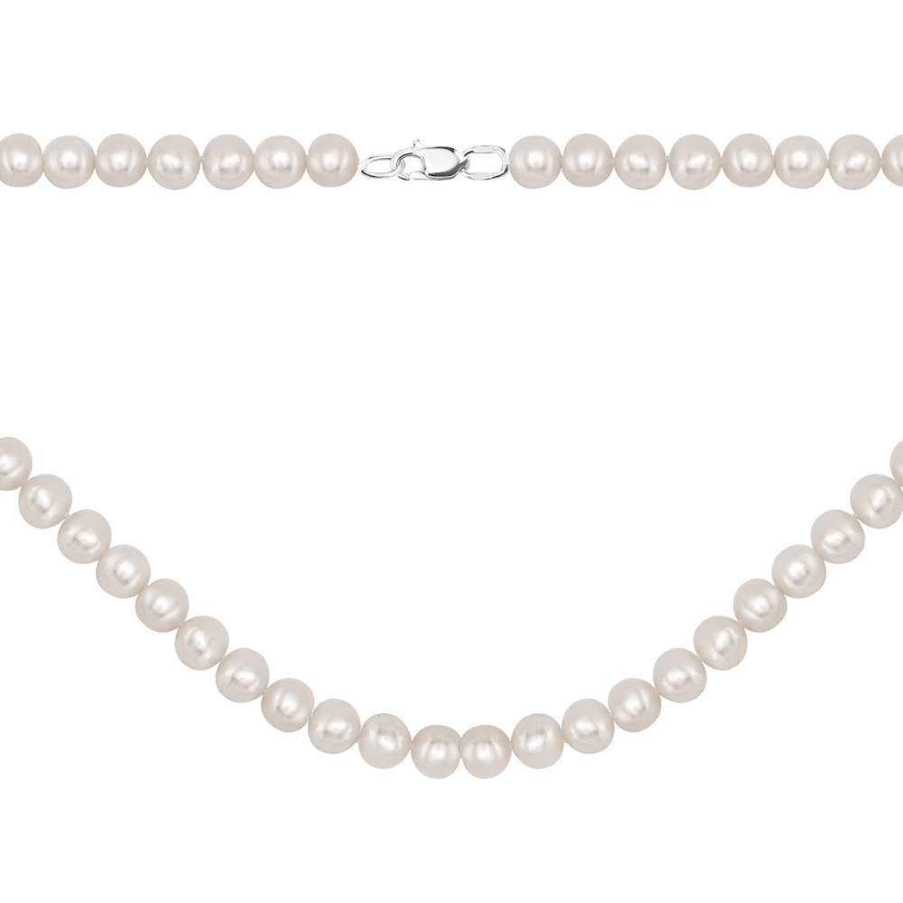 Серебряное колье с жемчугом. Артикул UG5PS7638б