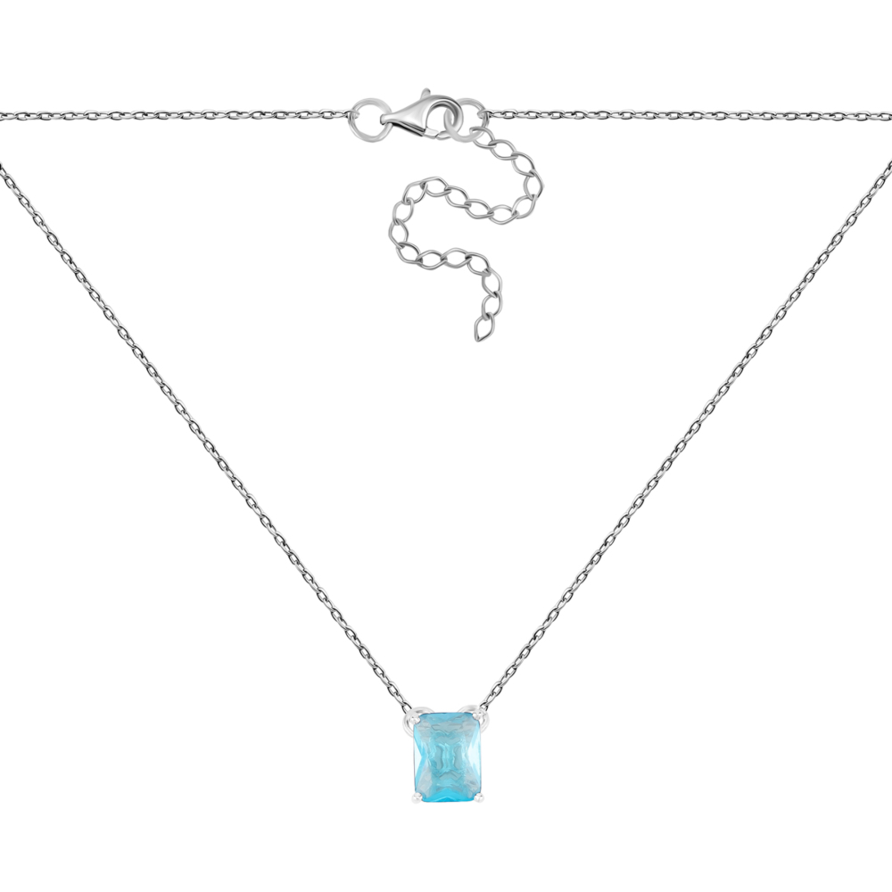 Серебряное колье с топазом. Артикул UG58181р-QSWB