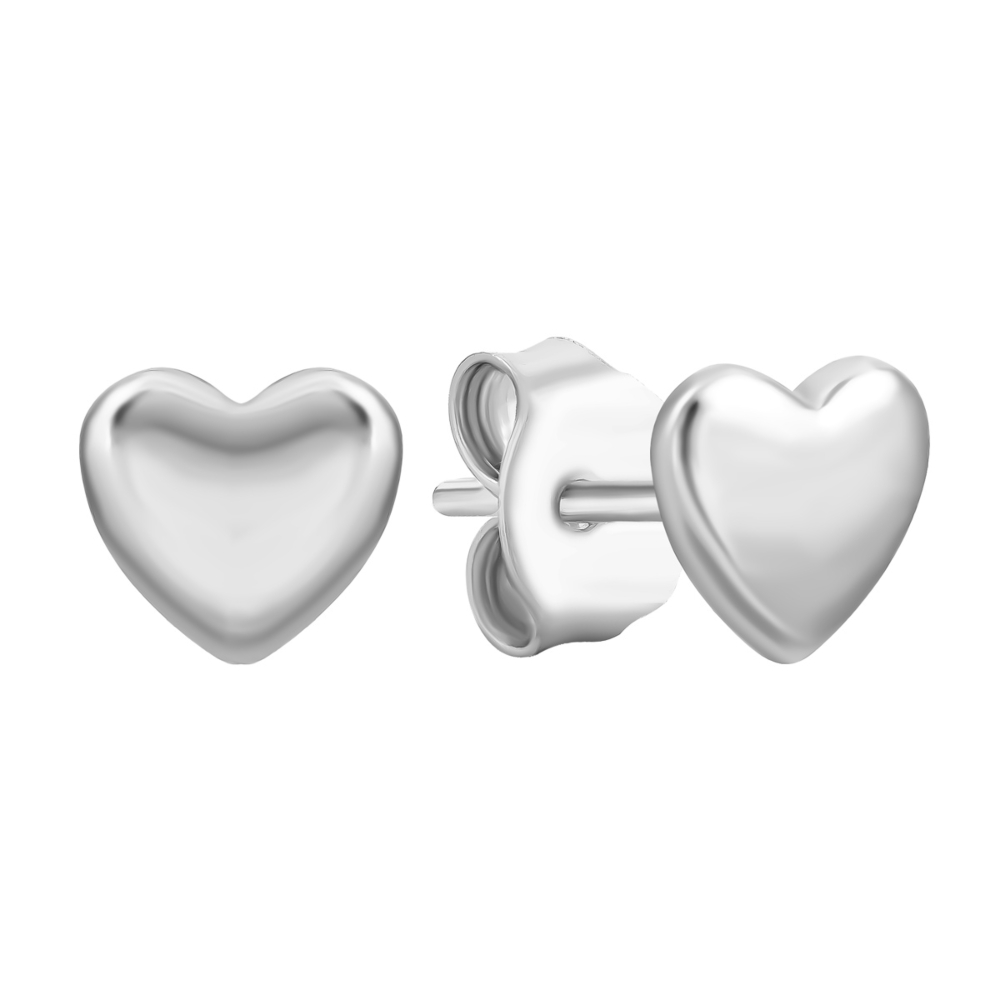 Серебряные пуссеты Сердце. Артикул UG5B01419