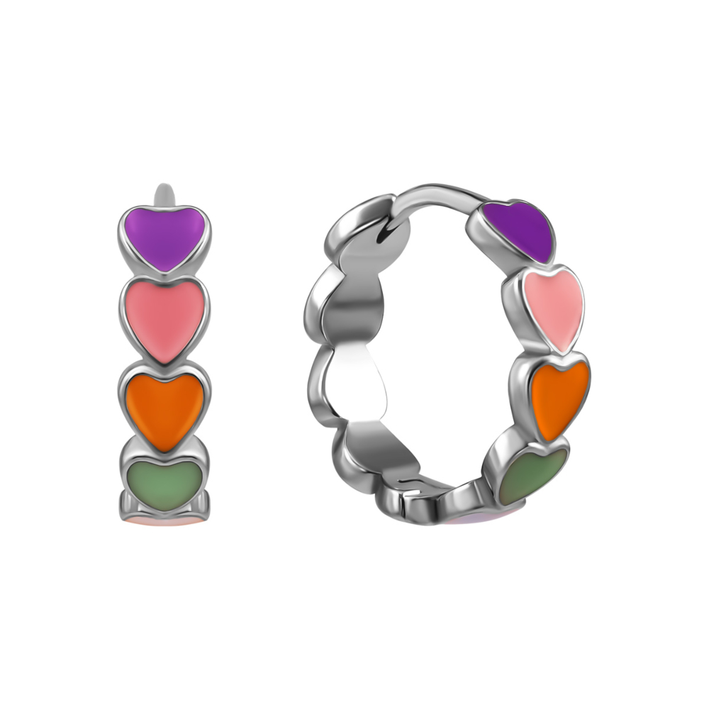 Серебряные серьги-конго с эмалью.Артикул UG5SZDE16590