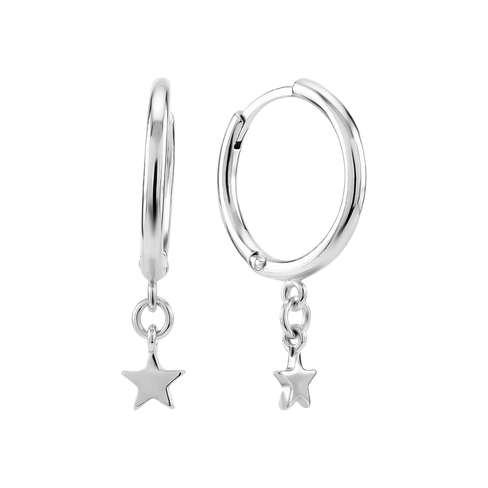 Серебряные серьги-подвески Звездочки. Артикул UG5920180 04