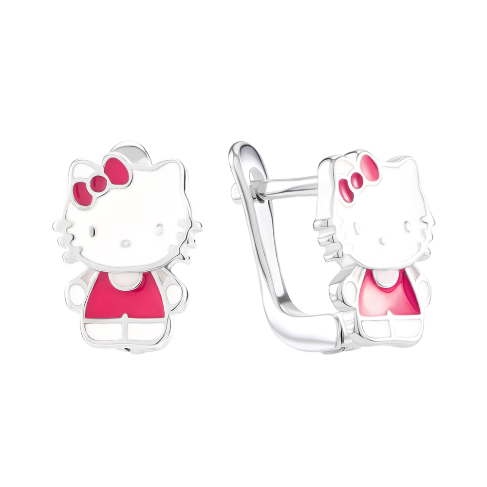 Срібні сережки з емаллю. Артикул UG5СК2/902